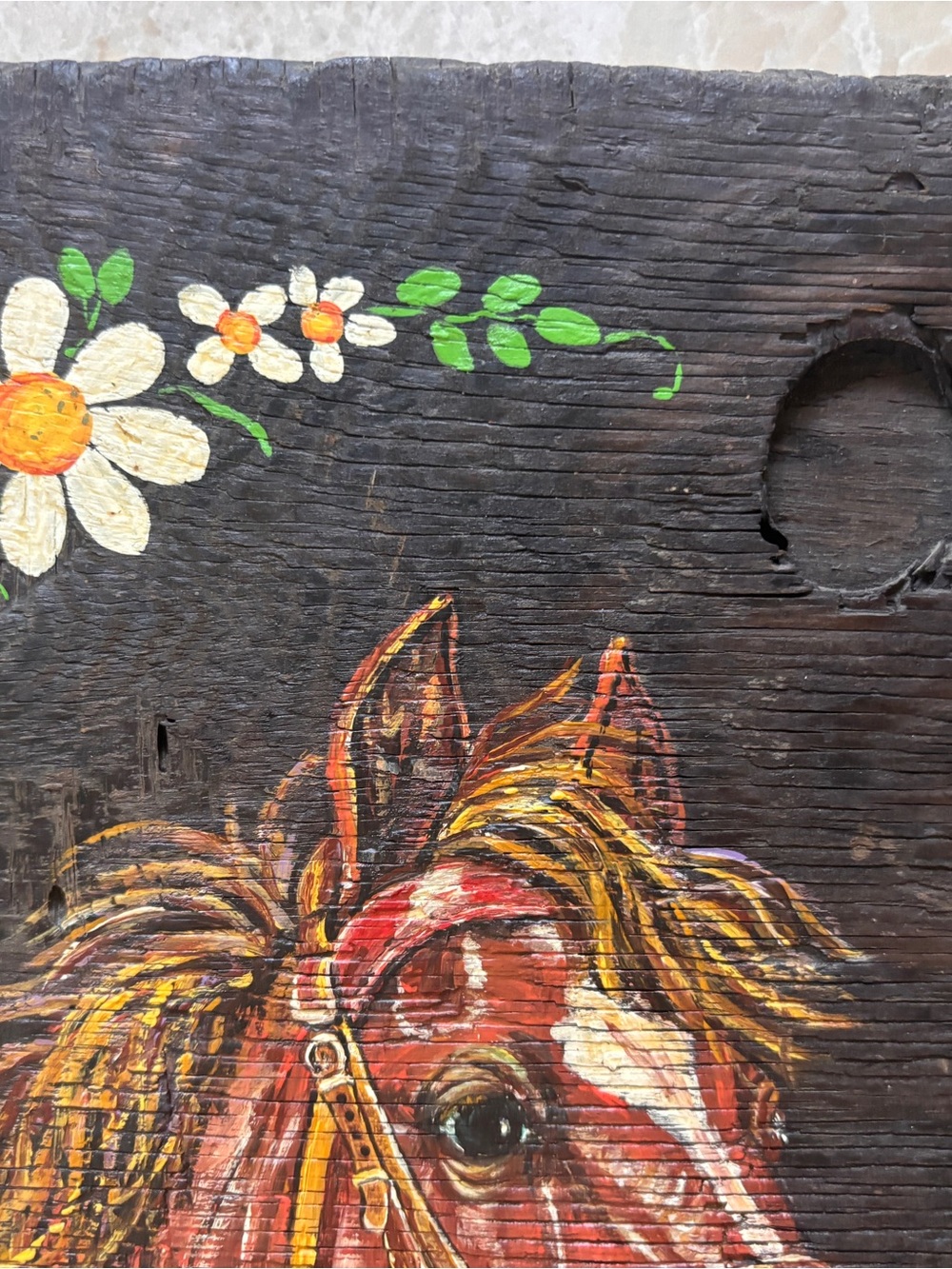 Hand Painted Horse On Wood Wall Art Farmhouse Country Rustic Vintage Countrycore - Picture 3 of 9